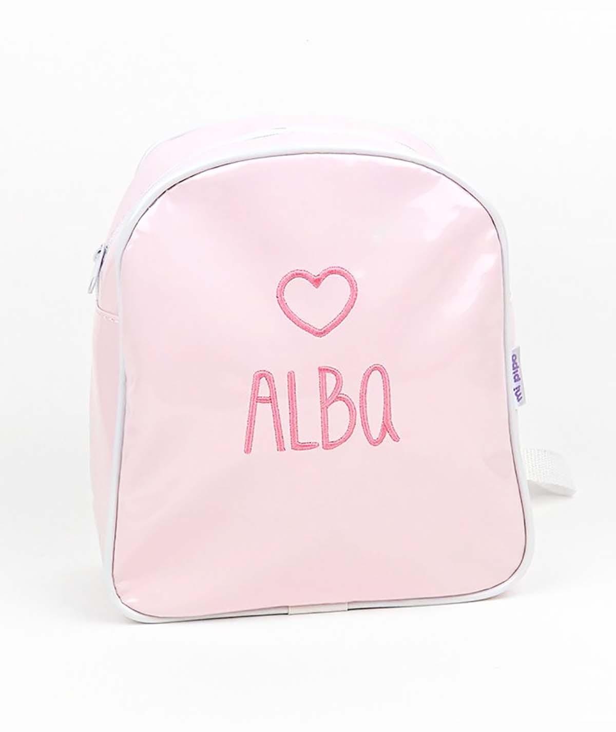 Mochila Personalizada Charol Rosa Corazón Mi Pipo - Nanetes #