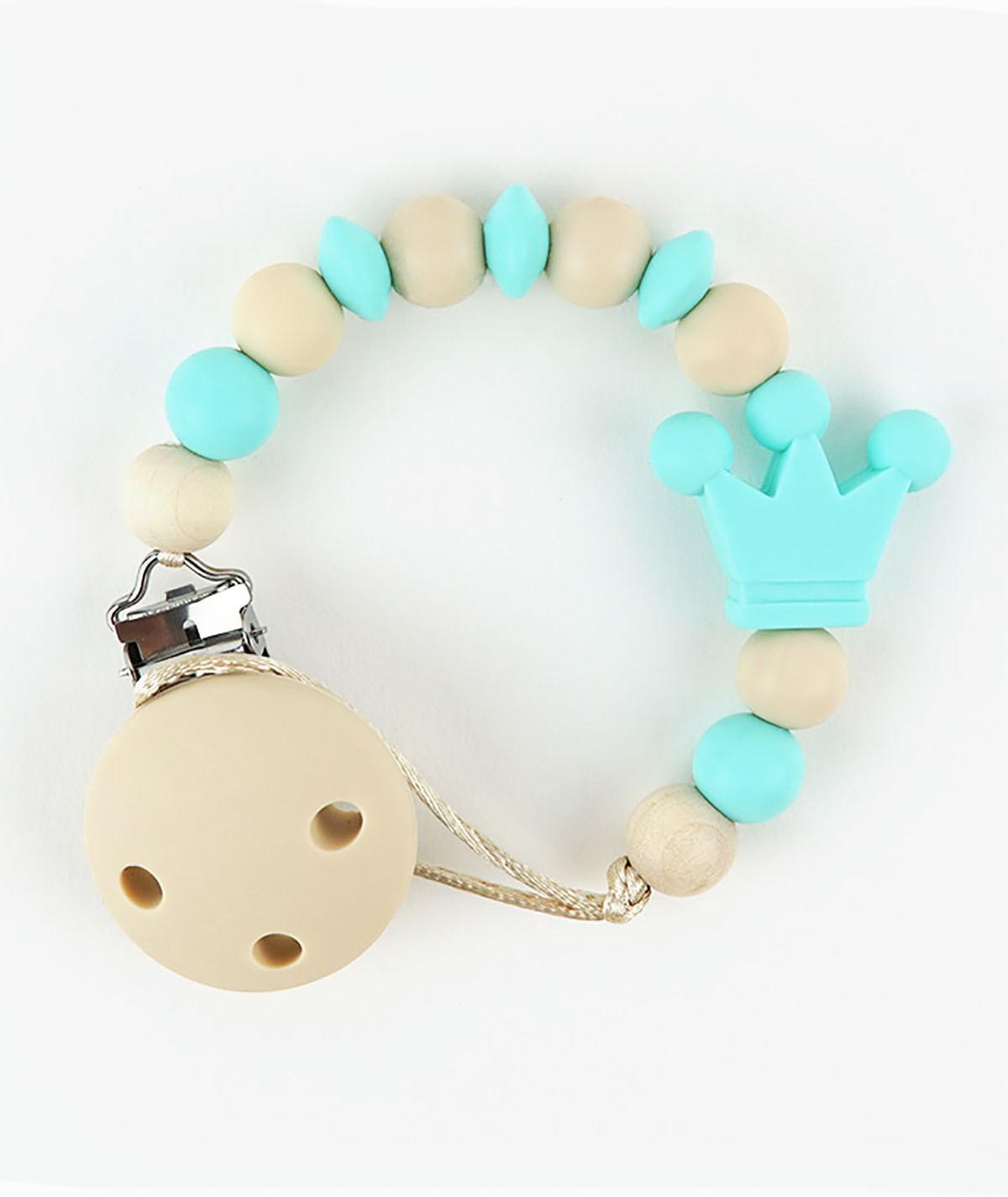 Chupetero Cadenita Silicona Mi Pipo Corona Menta - Nanetes #