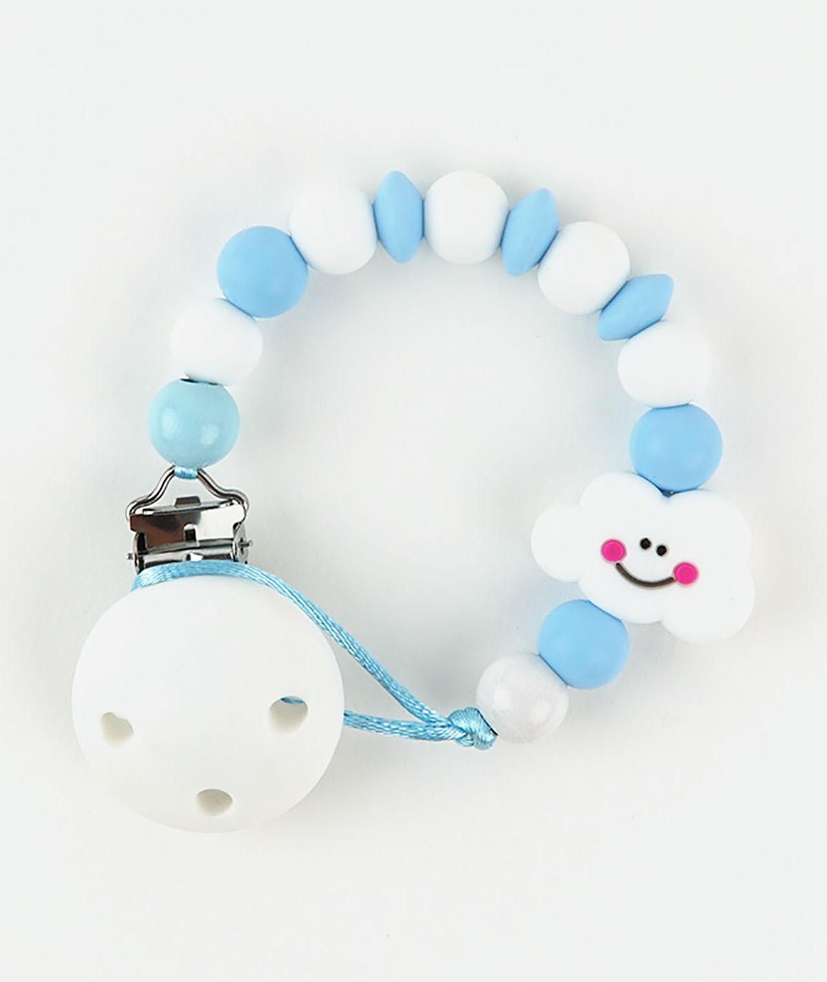 Chupetero Cadenita Silicona Mi Pipo Nube Azul - Nanetes #