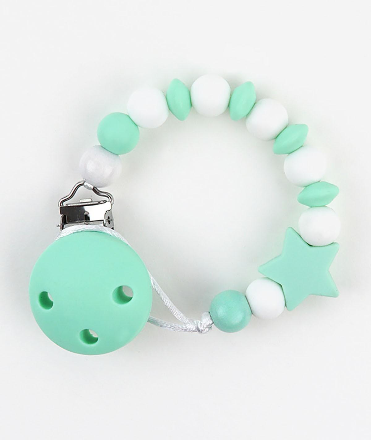 Chupetero Cadenita Silicona Mi Pipo Estrella Menta - Nanetes #