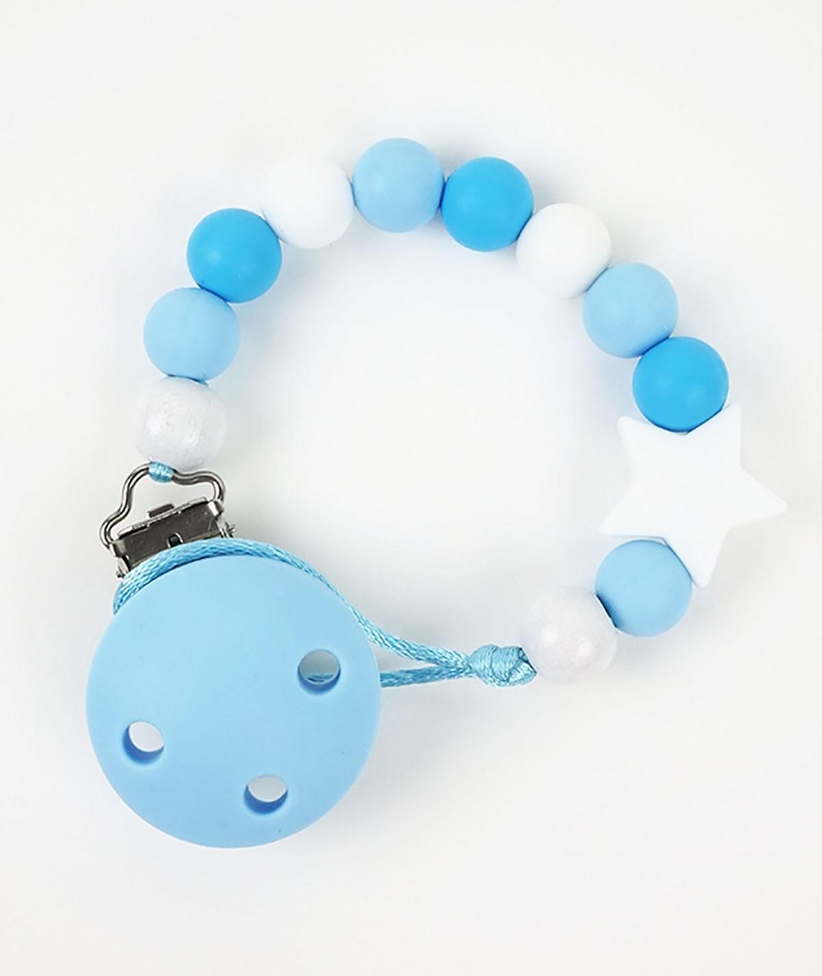 Chupetero Cadenita Silicona Mi Pipo Estrella Azul - Nanetes #