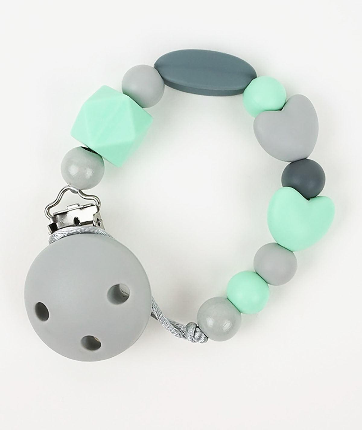 Chupetero Cadenita Silicona Mi Pipo Pandora Menta - Nanetes #