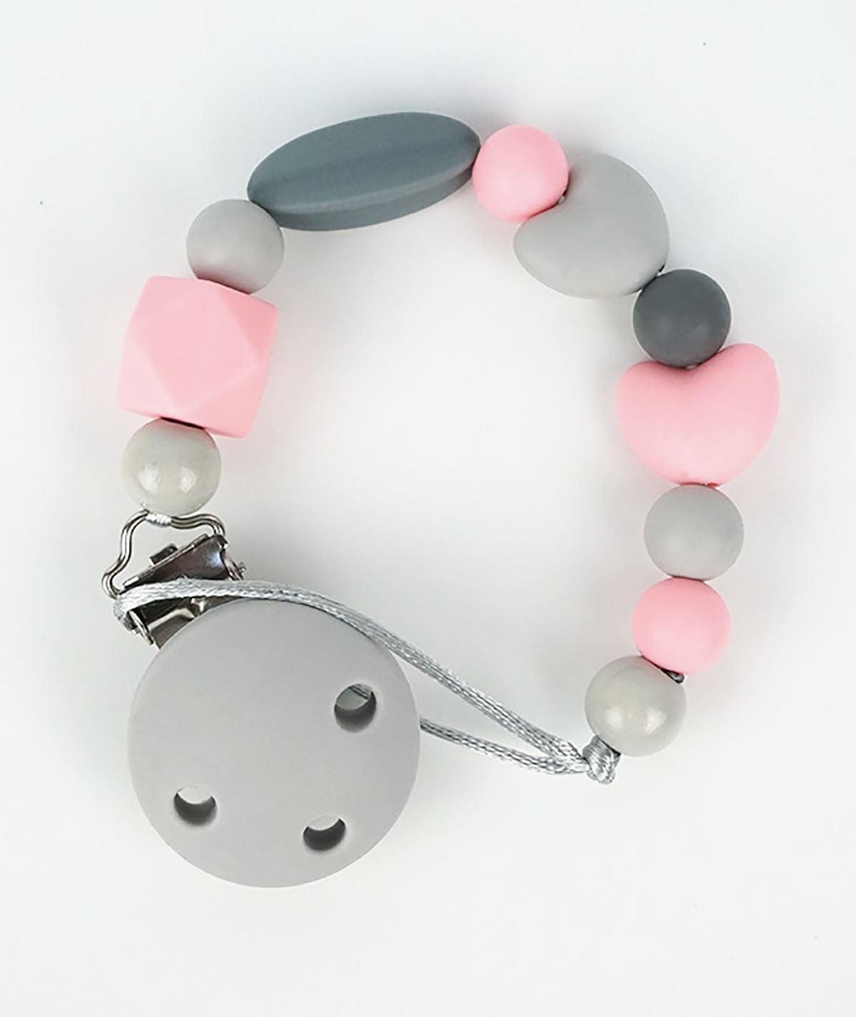 Chupetero Cadenita Silicona Mi Pipo Pandora Rosa - Nanetes #