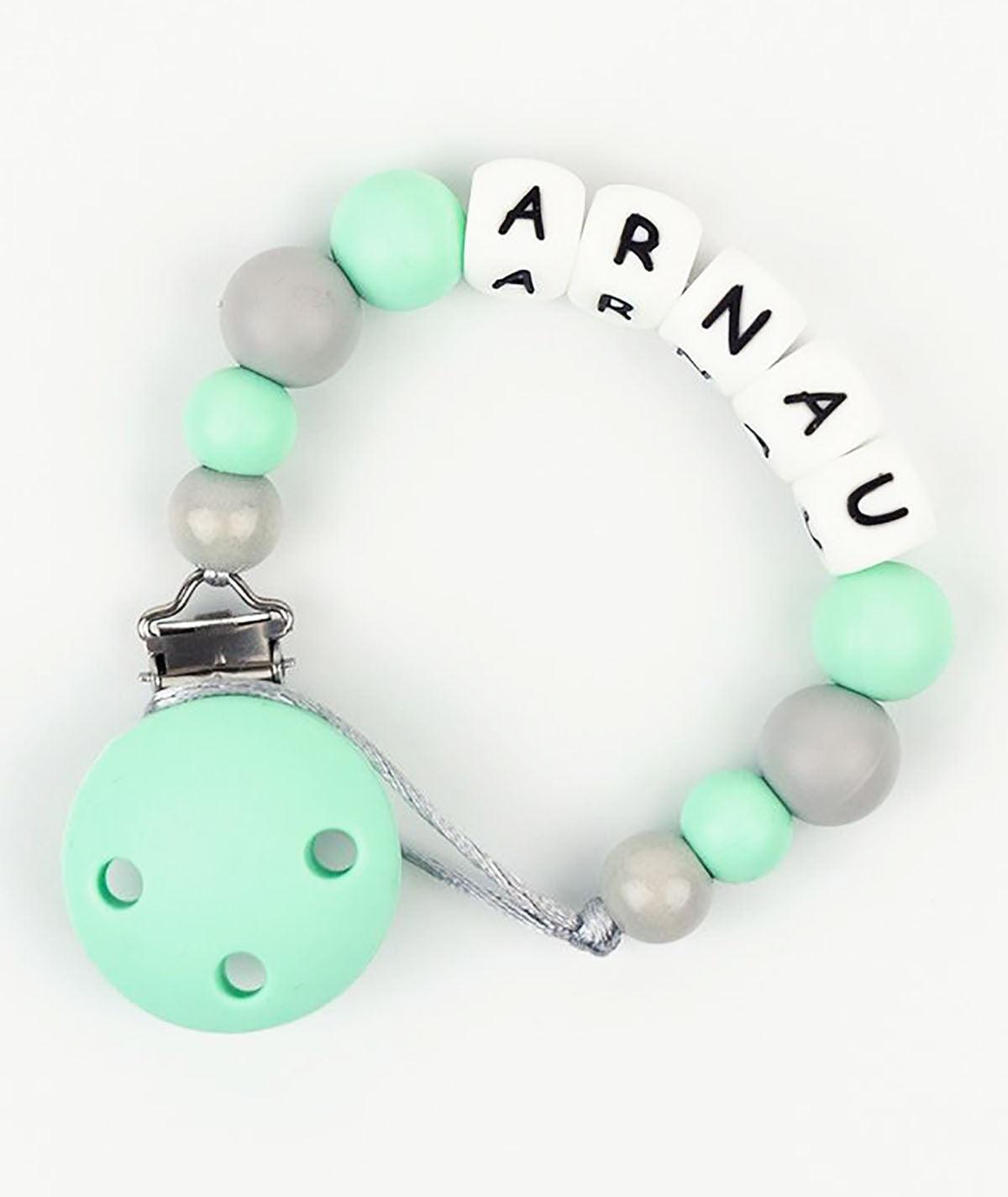 Chupetero Silicona Cadenita Personalizada Mi Pipo Menta - Nanetes #