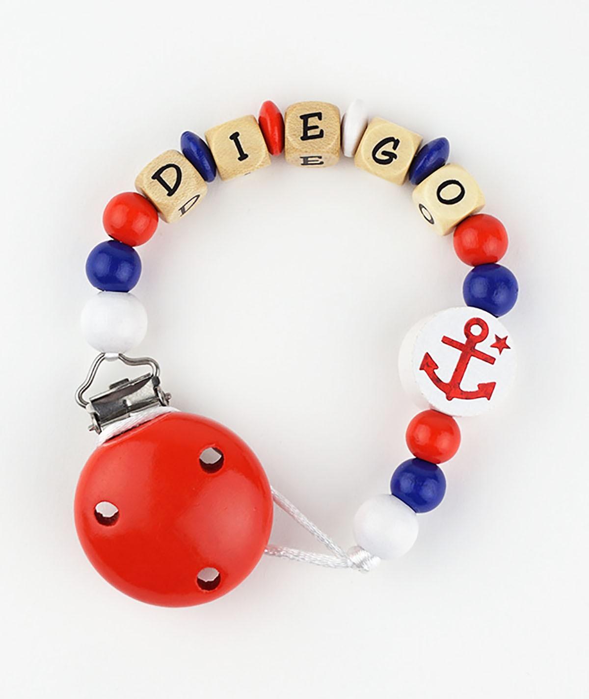 Chupetero Madera Cadenita Personalizada Mi Pipo Ancla - Nanetes #