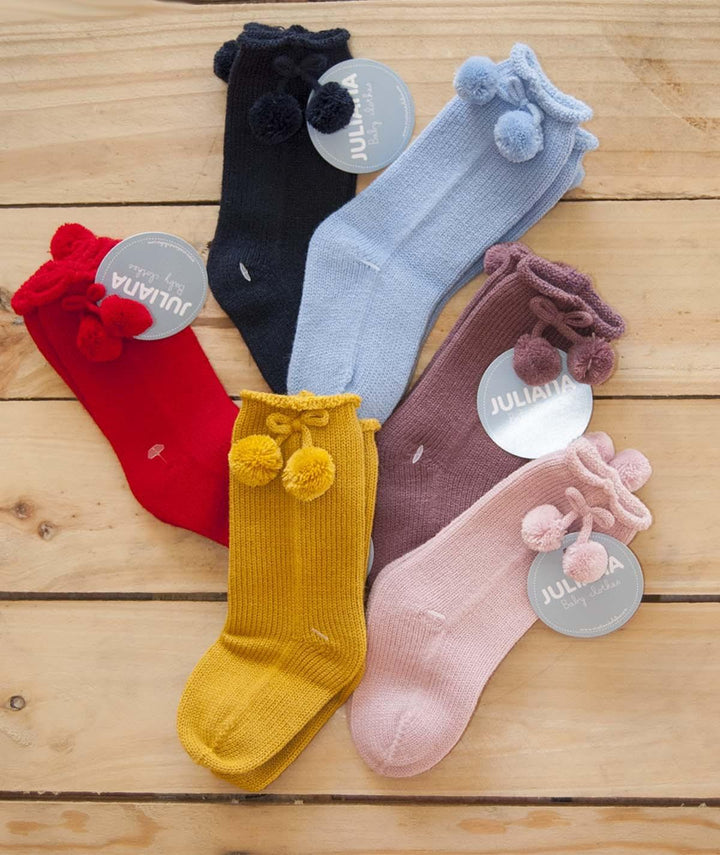 Calcetines Bebé Pompones Borlas Invierno Juliana J4196 - Nanetes #