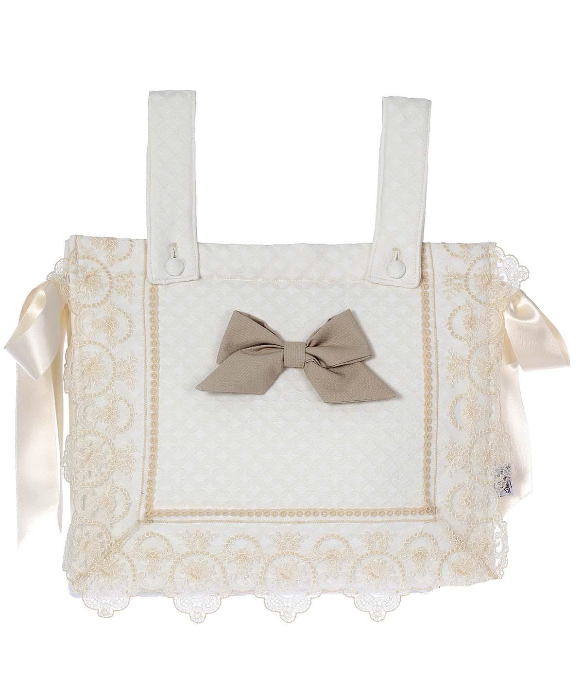 Bolso Panera con Puntillas Tul Bordados Dominguez Beige - Nanetes #