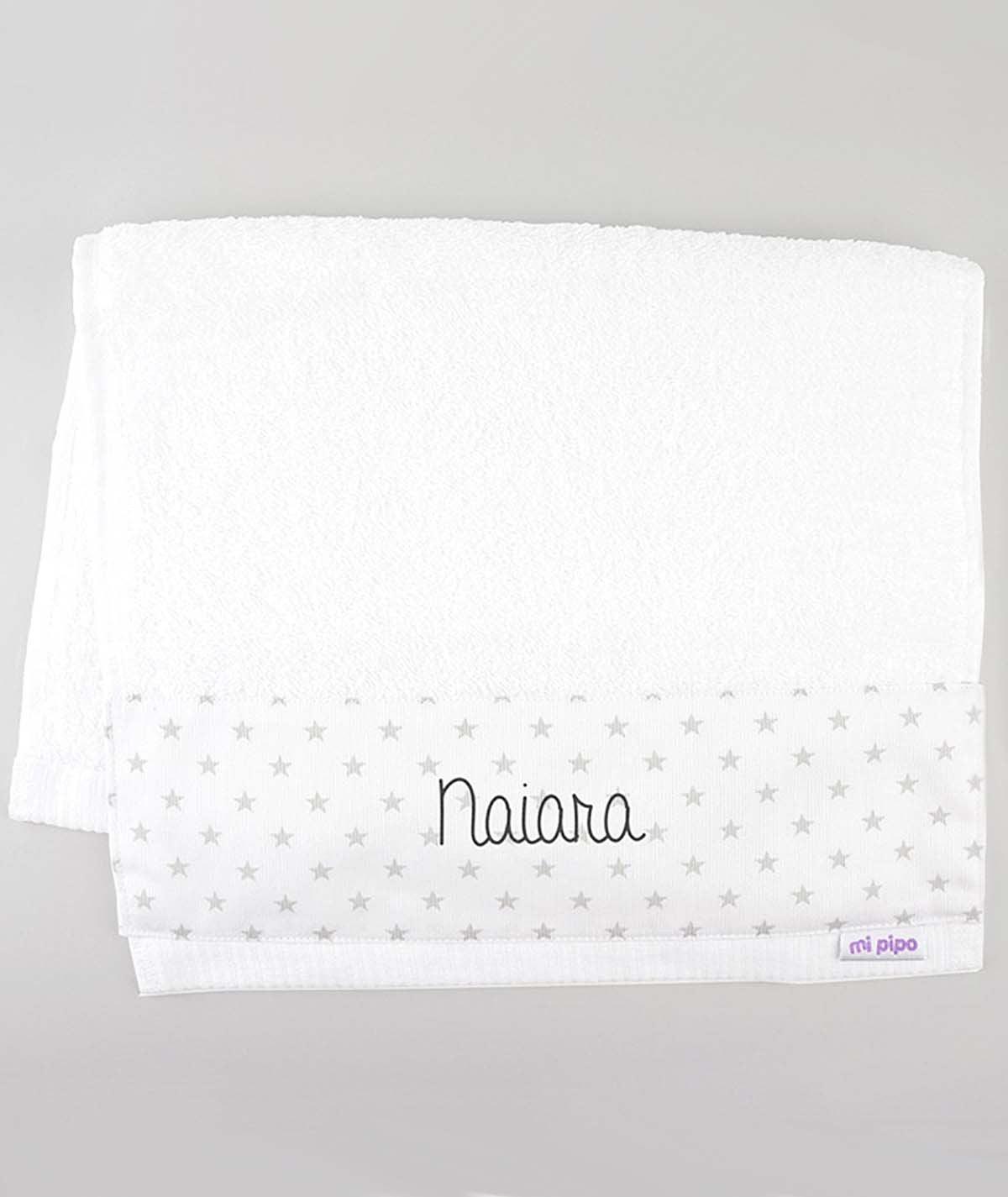 Toalla Personalizada Mi Pipo Estrellas Gris - Nanetes #