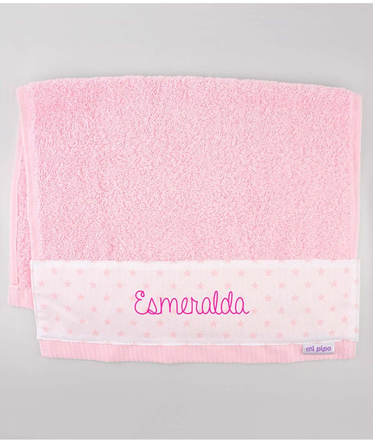 Toalla Personalizada Mi Pipo Estrellas Rosa - Nanetes #