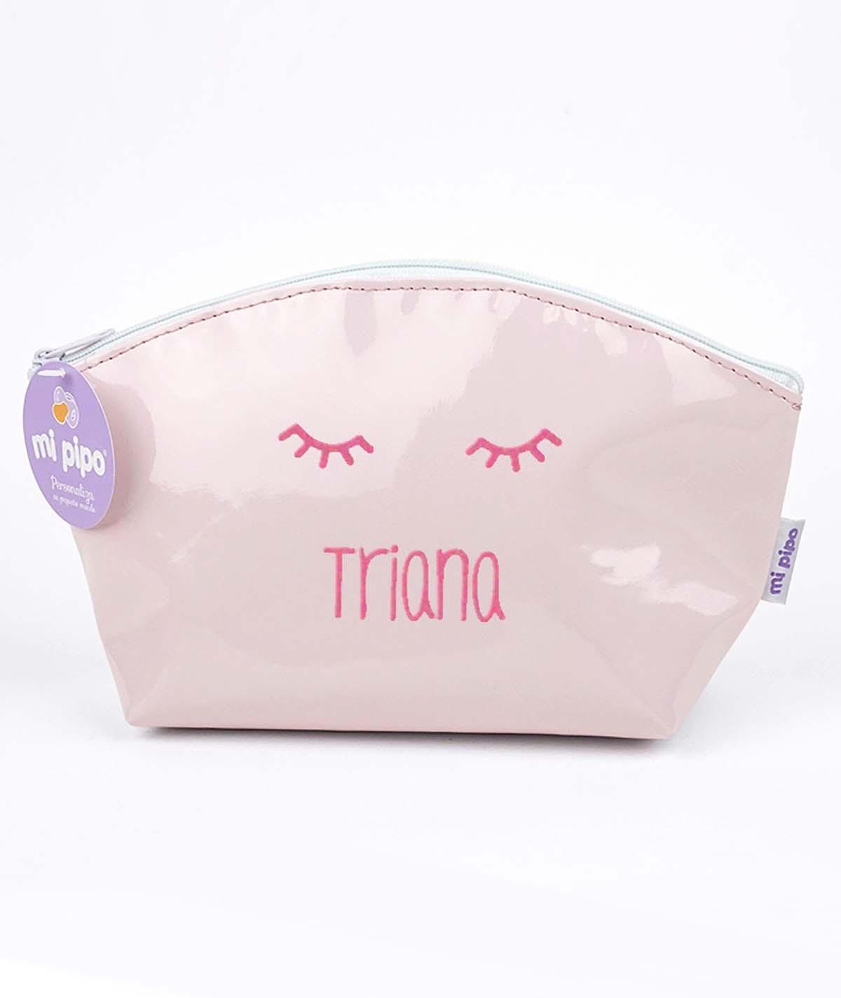 Neceser Personalizado Gloss Charol Mi Pipo Pestañas Rosa - Nanetes #