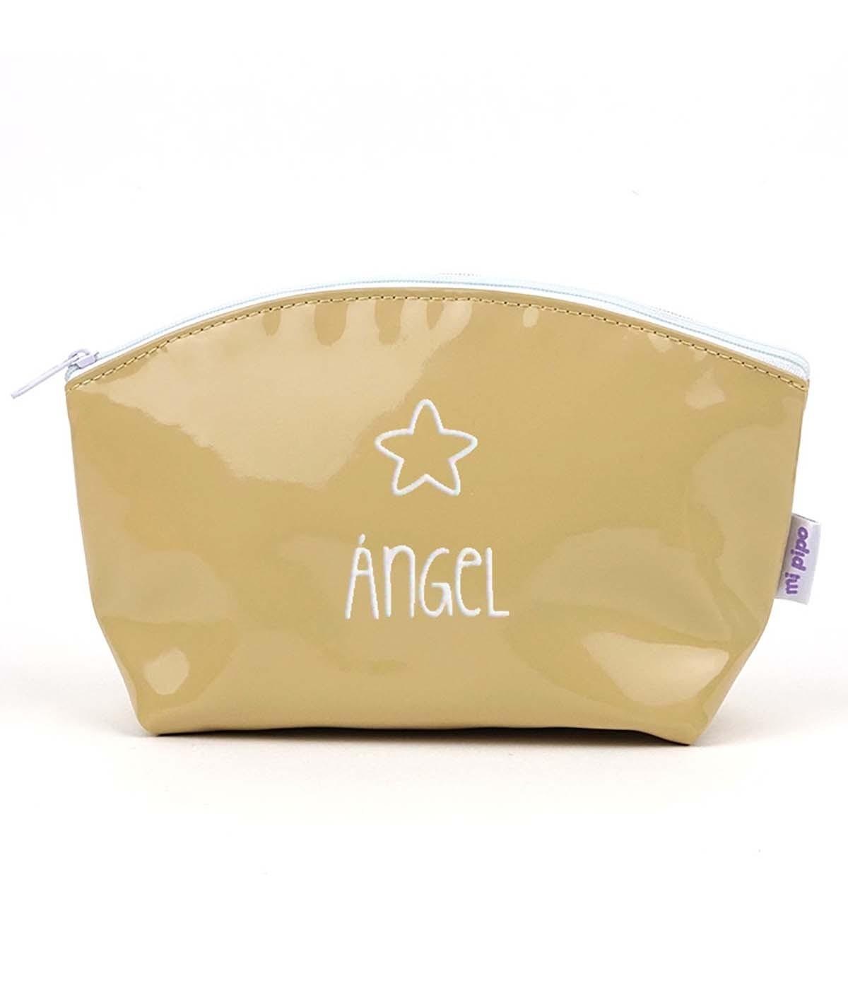 Neceser Personalizado Gloss Charol Mi Pipo Estrella Camel - Nanetes #
