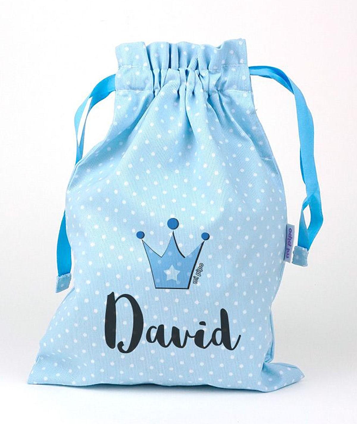 Bolsa Tela Niños Personalizada Saquito Mi Pipo Corona - Nanetes #