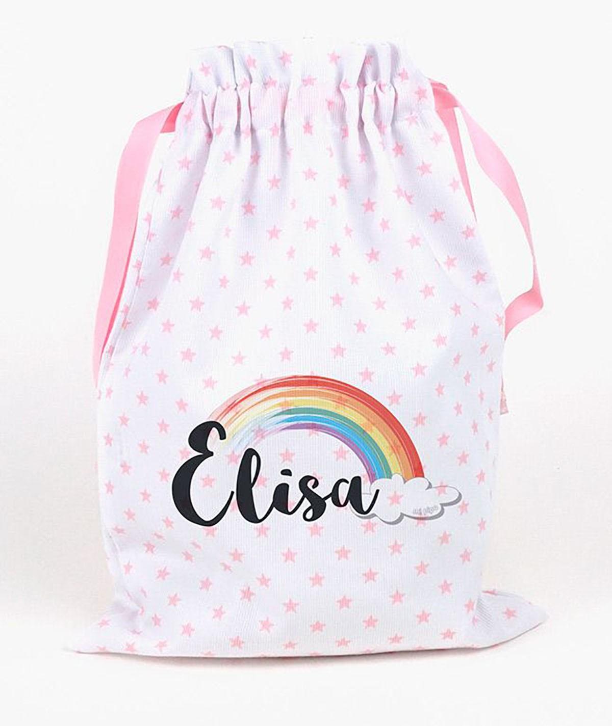 Bolsa Tela Niños Personalizada Saquito Mi Pipo Arco Iris - Nanetes #