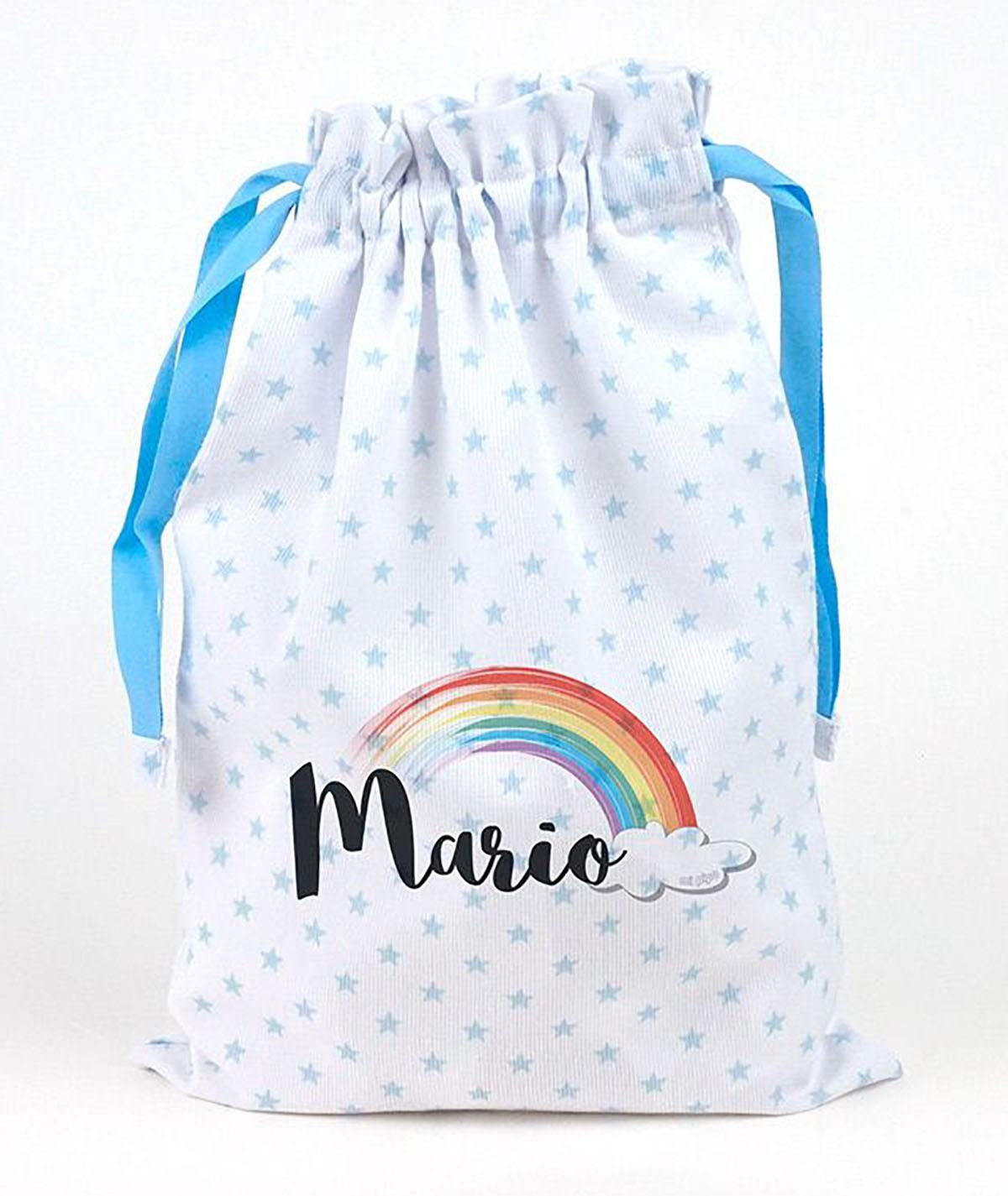 Bolsa Tela Niños Personalizada Saquito Mi Pipo Arco Iris - Nanetes #