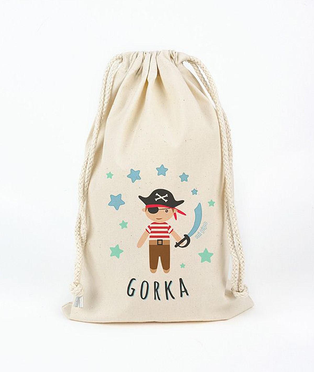 Bolsa Tela Algodón Personalizada Saquito Mi Pipo Pirata - Nanetes #