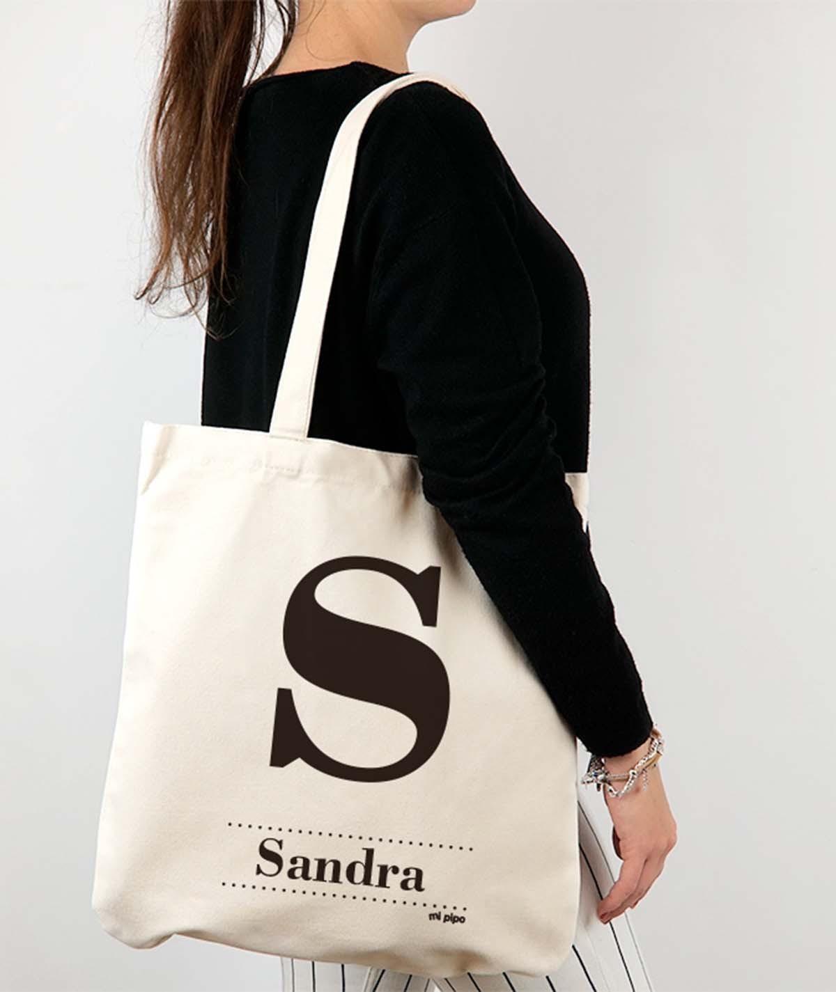 Bolso Tela Personalizado Algodón Orgánico Mi Pipo Inicial - Nanetes #