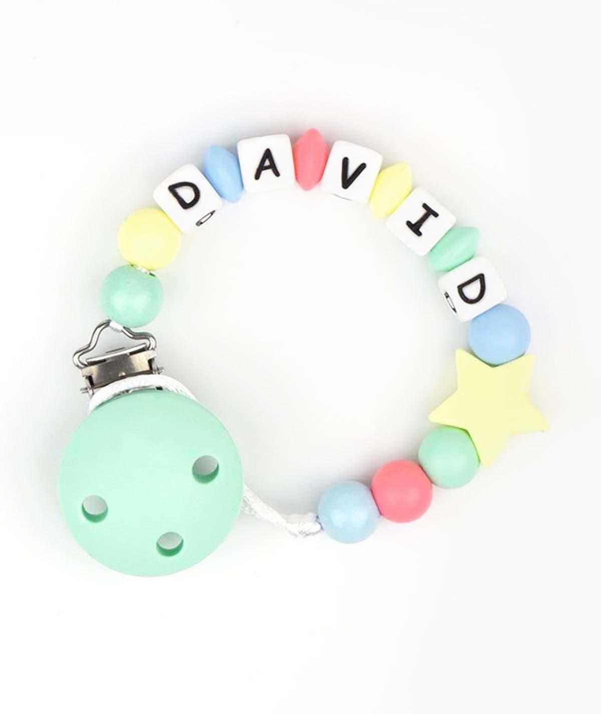 Chupetero Silicona Cadenita Personalizada Mi Pipo Estrella Multicolor - Nanetes #