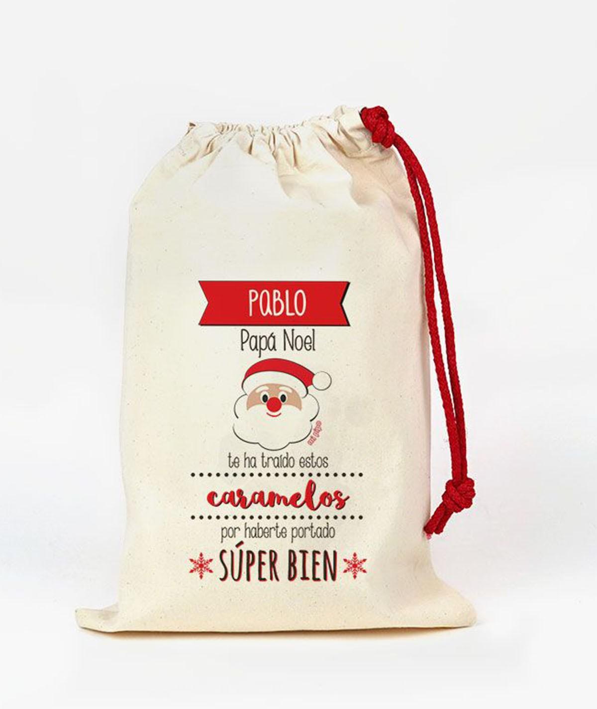 Bolsa para Chuches Tela Personalizado Mi Pipo Papa Noel - Nanetes #