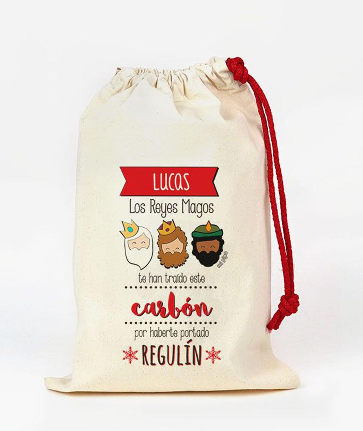 Bolsa para Chuches Tela Personalizado Mi Pipo Reyes Magos Carbón - Nanetes #
