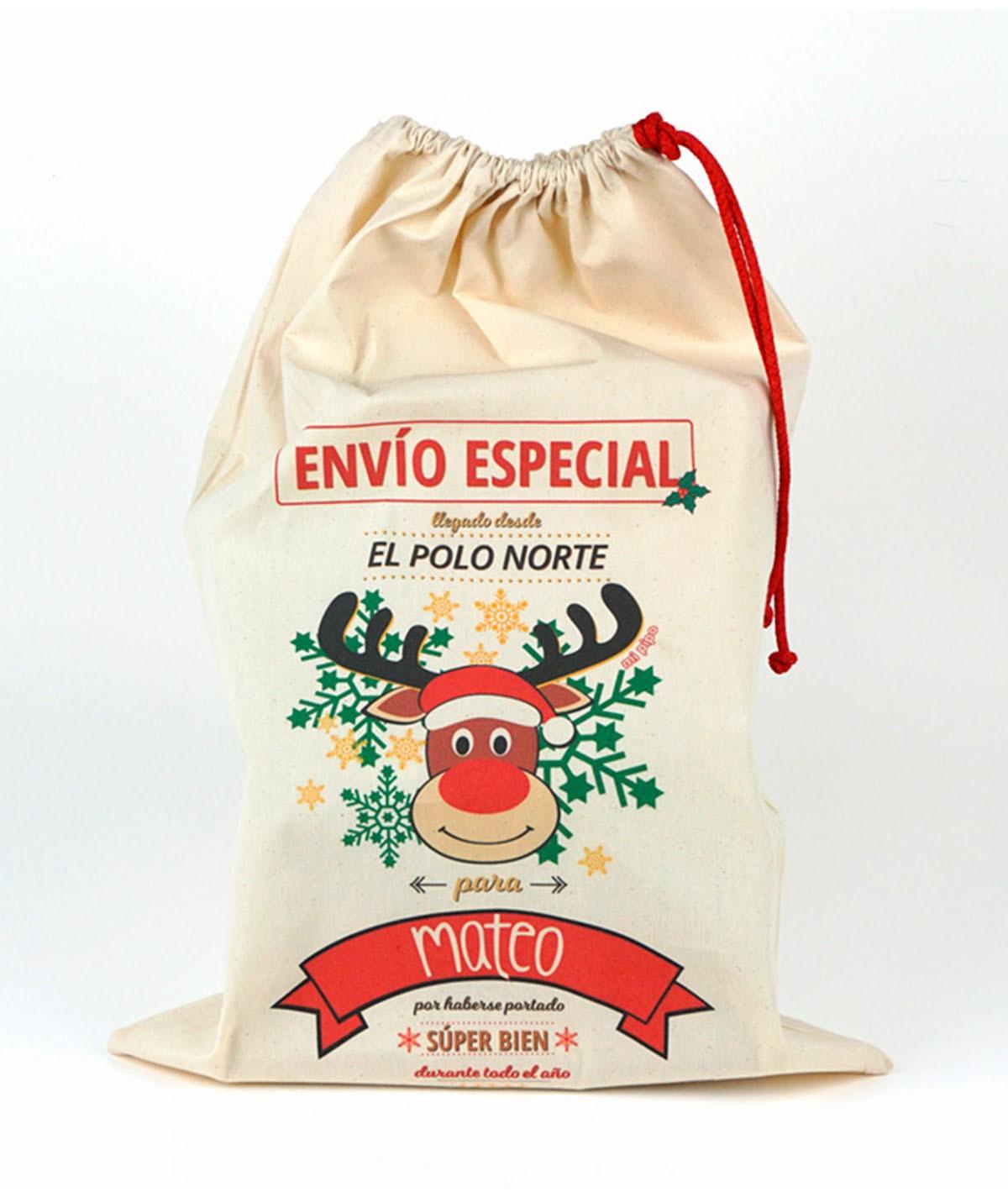 Saco Guarda Juguetes Personalizado Mi Pipo Navidad Reno - Nanetes #