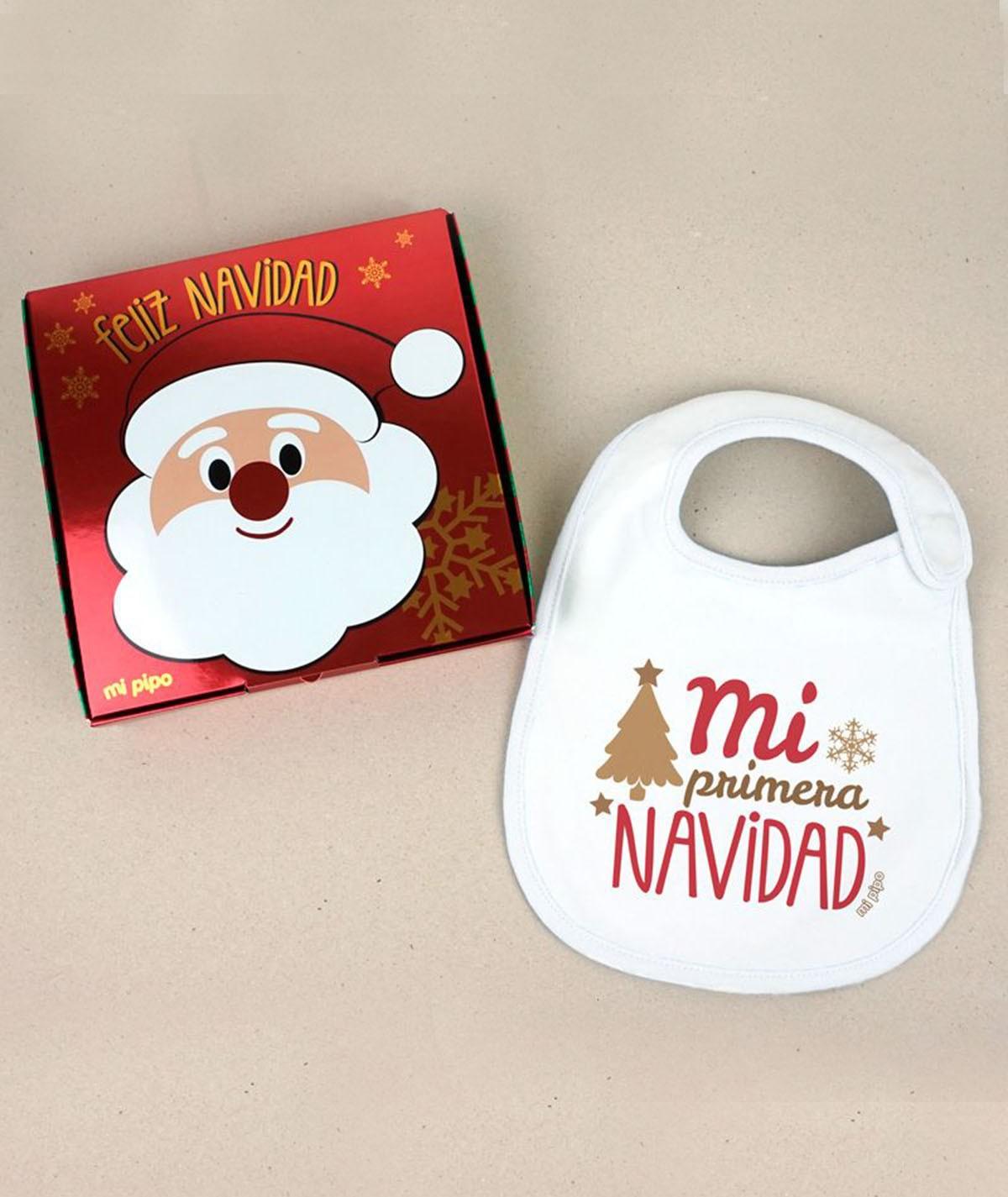 Babero Bebé caja Regalo Mi Pipo Mi Primera Navidad - Nanetes #