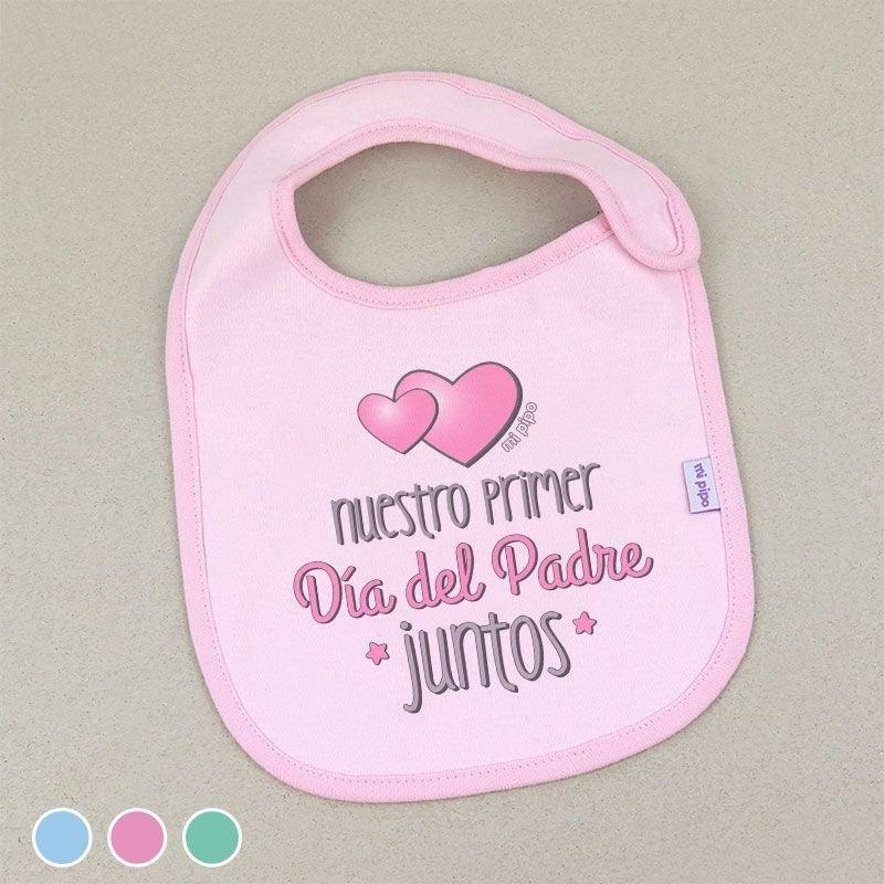 Babero Bebé Divertido Nuestro Primer Día del Padre Mi Pipo - Nanetes #
