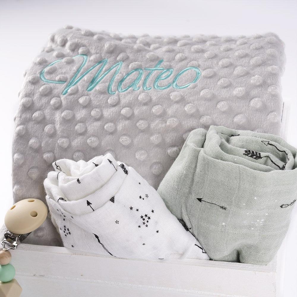 Cesta Regalo Personalizada Primera Puesta Elefante Menta - Nanetes #