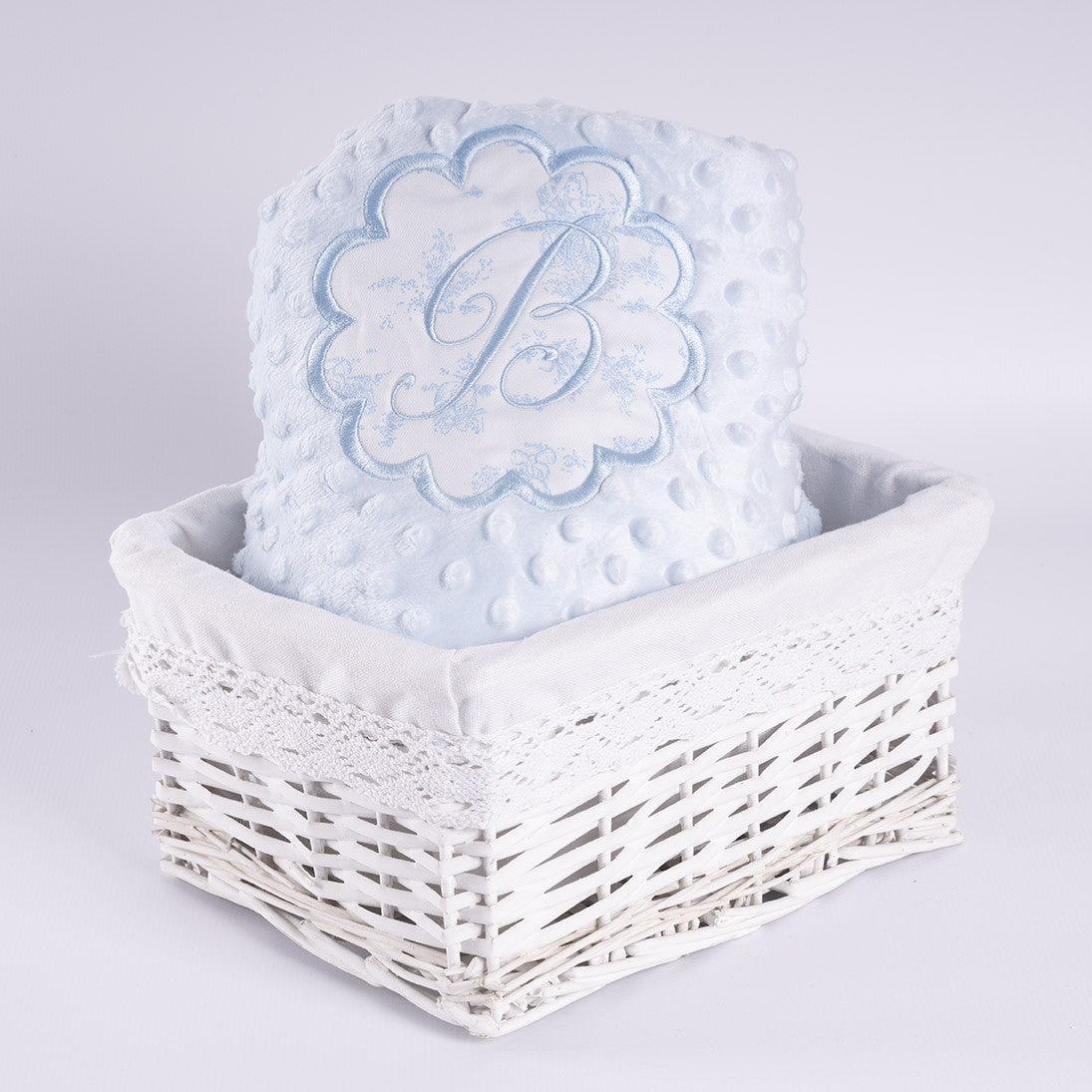 Cesta Regalo Bebé Personalizada Modelo Inicial Toile Galleta - Nanetes #