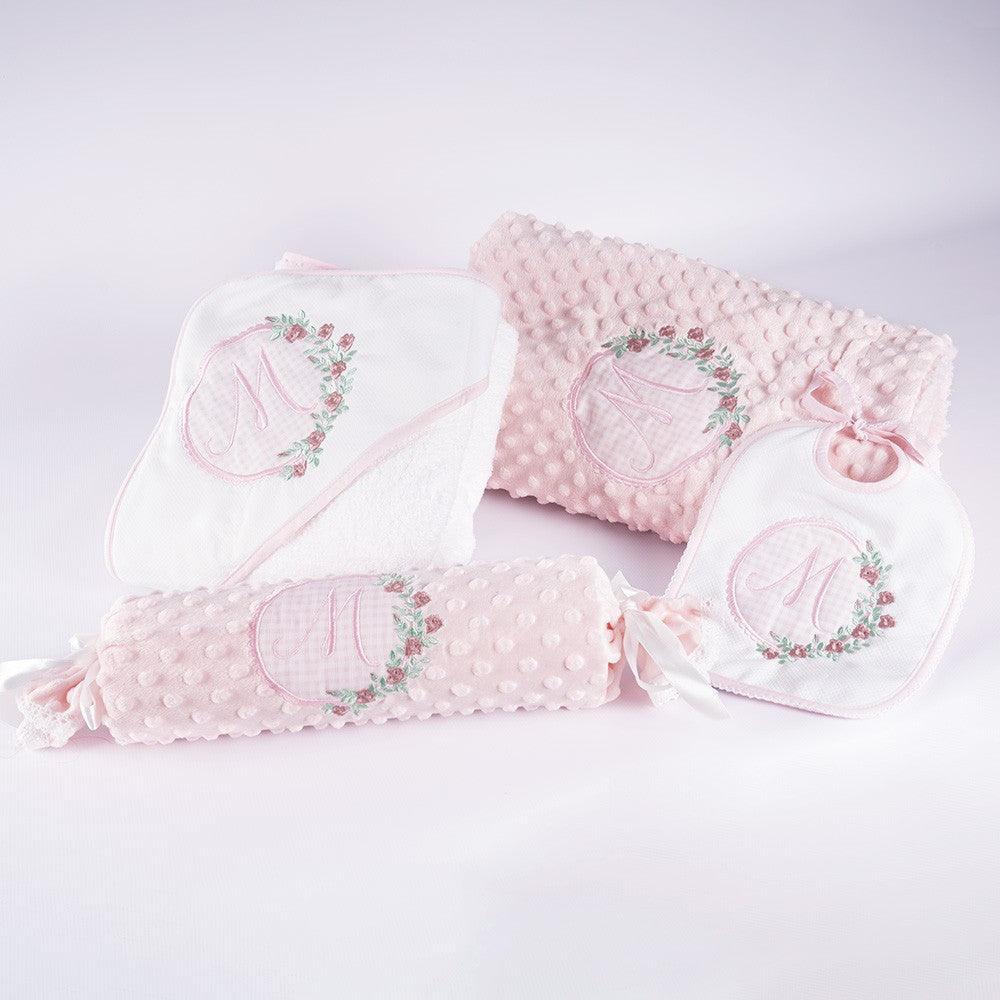 Cesta Regalo Bebé Personalizada Modelo Inicial Flores - Nanetes #