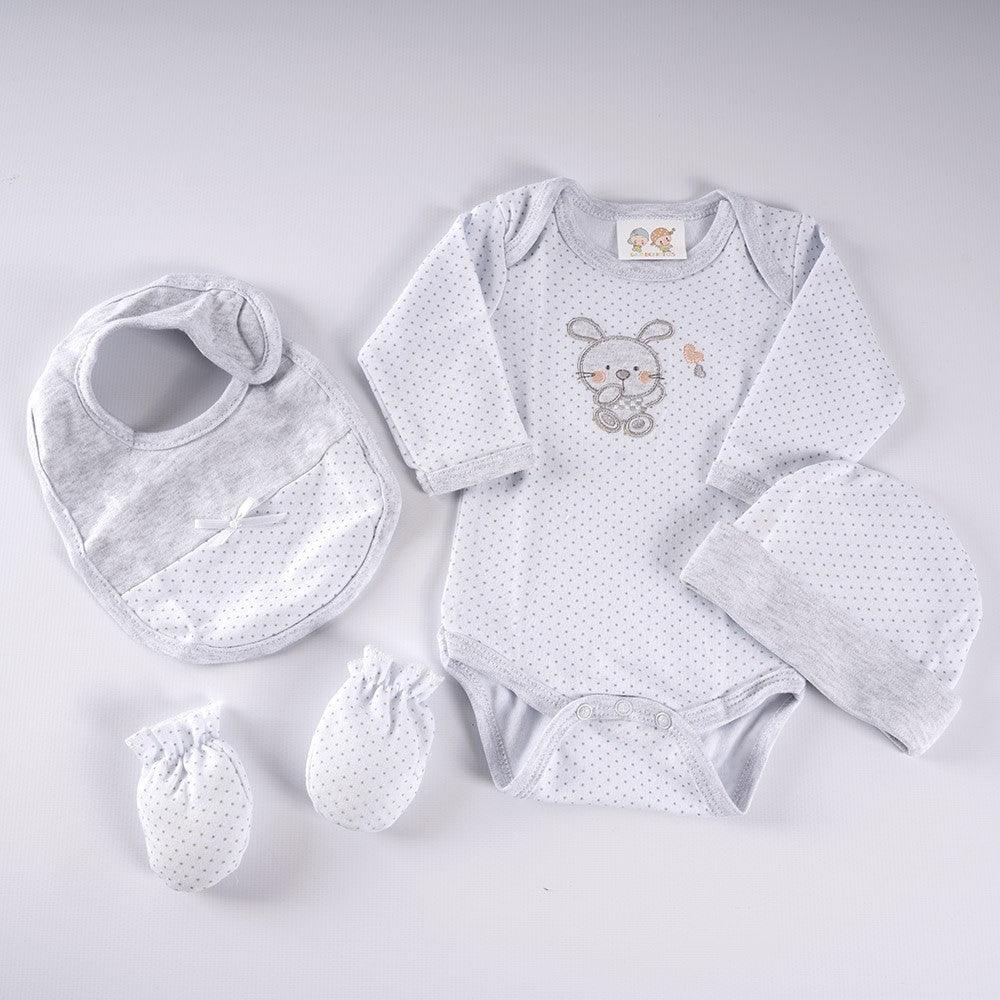 Primera Puesta Paritorio Bebé Personalizada Conejito Gris Nanetes - Nanetes #