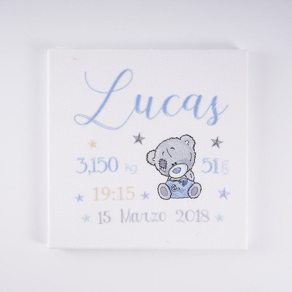 Cuadro Datos Nacimiento Bebé Personalizado Nanetes Osito - Nanetes #