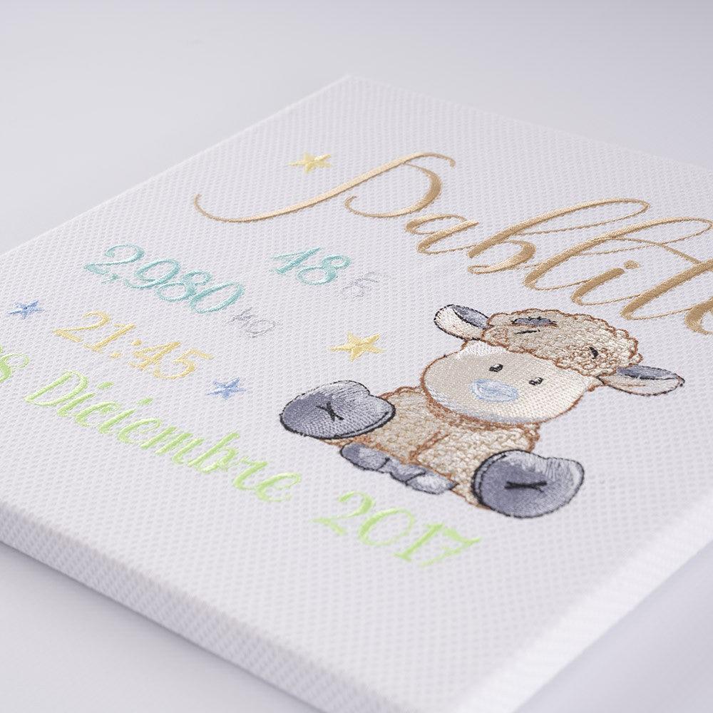 Cuadro Datos Nacimiento Bebé Personalizado Nanetes Cordero - Nanetes #