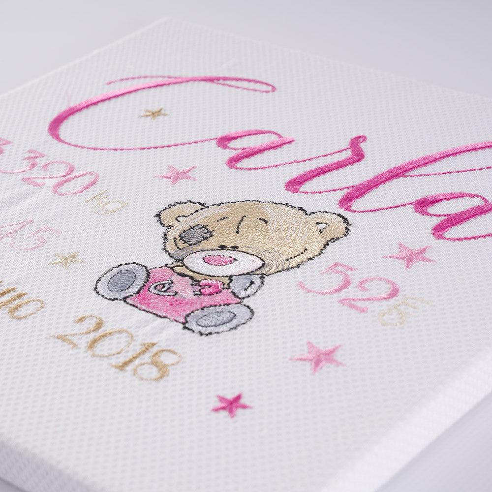 Cuadro Datos Nacimiento Bebé Personalizado Nanetes Osito Tostado - Nanetes #