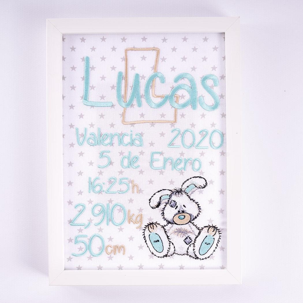 Cuadro Nacimiento Personalizado Bebé Nanetes Colección Conejito - Nanetes