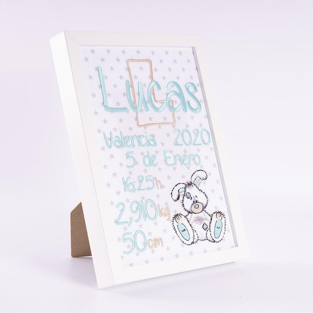 Cuadro Nacimiento Personalizado Bebé Nanetes Colección Conejito - Nanetes