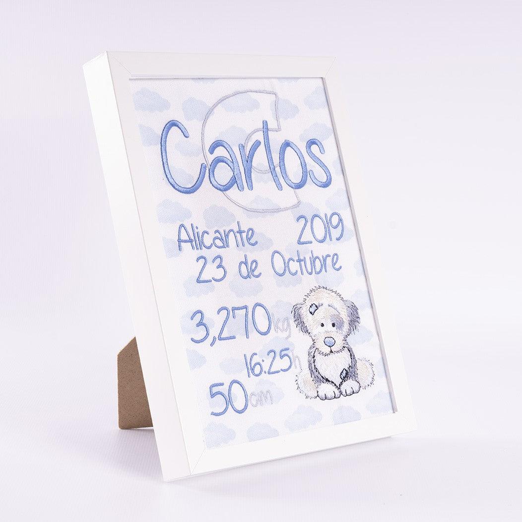 Cuadro Nacimiento Personalizado Bebé Nanetes Colección Perrito - Nanetes