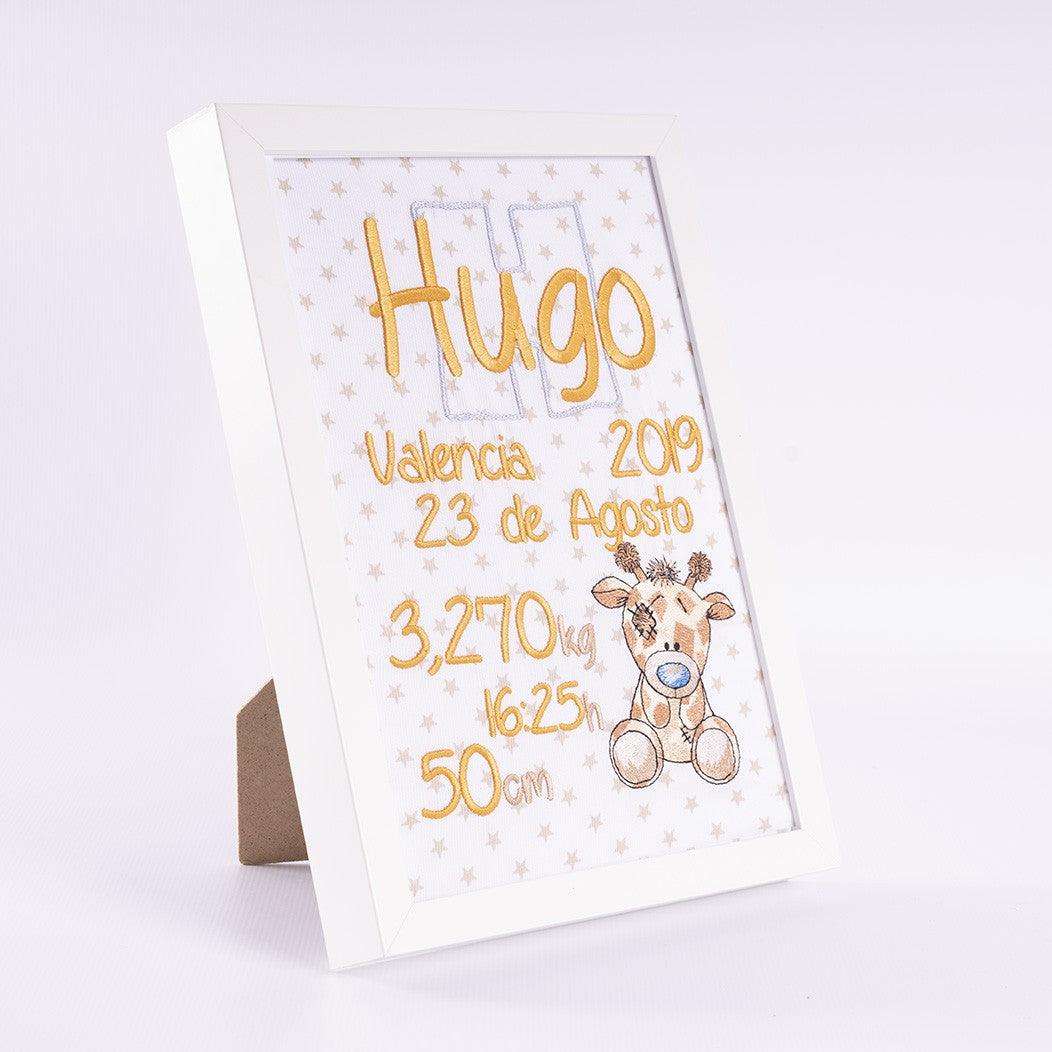 Cuadro Nacimiento Personalizado Bebé Nanetes Colección Jirafa - Nanetes