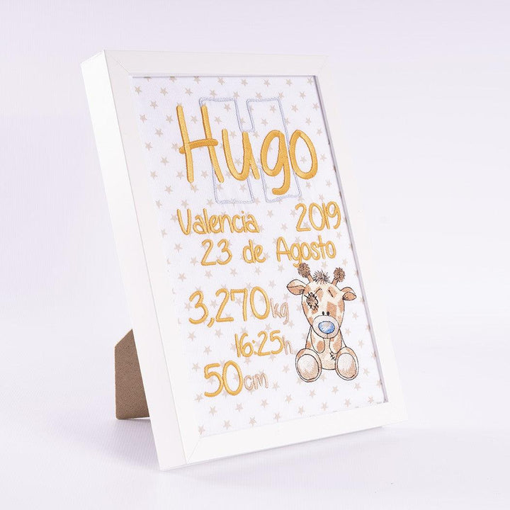 Cuadro Nacimiento Personalizado Bebé Nanetes Colección Jirafa - Nanetes #