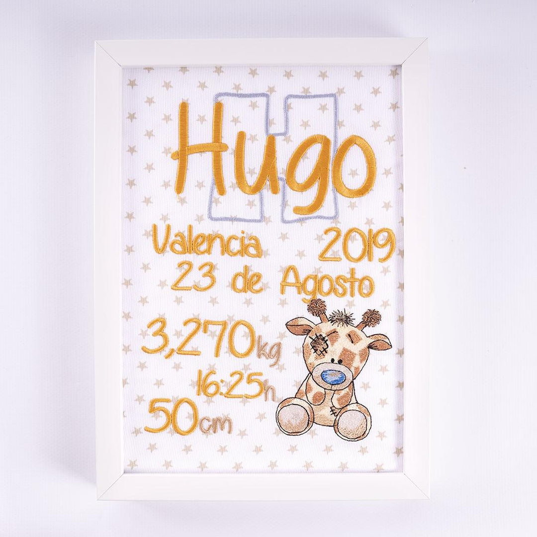 Cuadro Nacimiento Personalizado Bebé Nanetes Colección Jirafa - Nanetes #