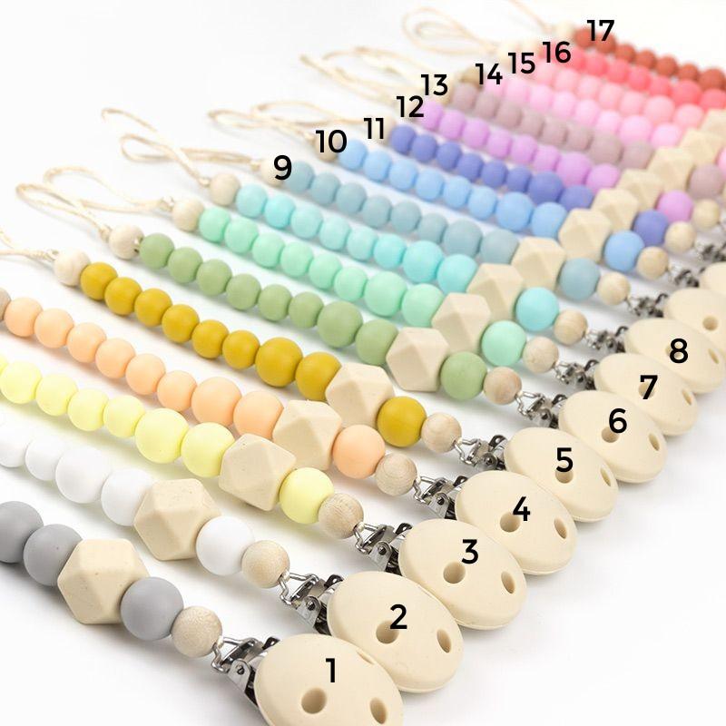 Chupetero Cadenita Silicona Mi Pipo Gema 17 colores - Nanetes #