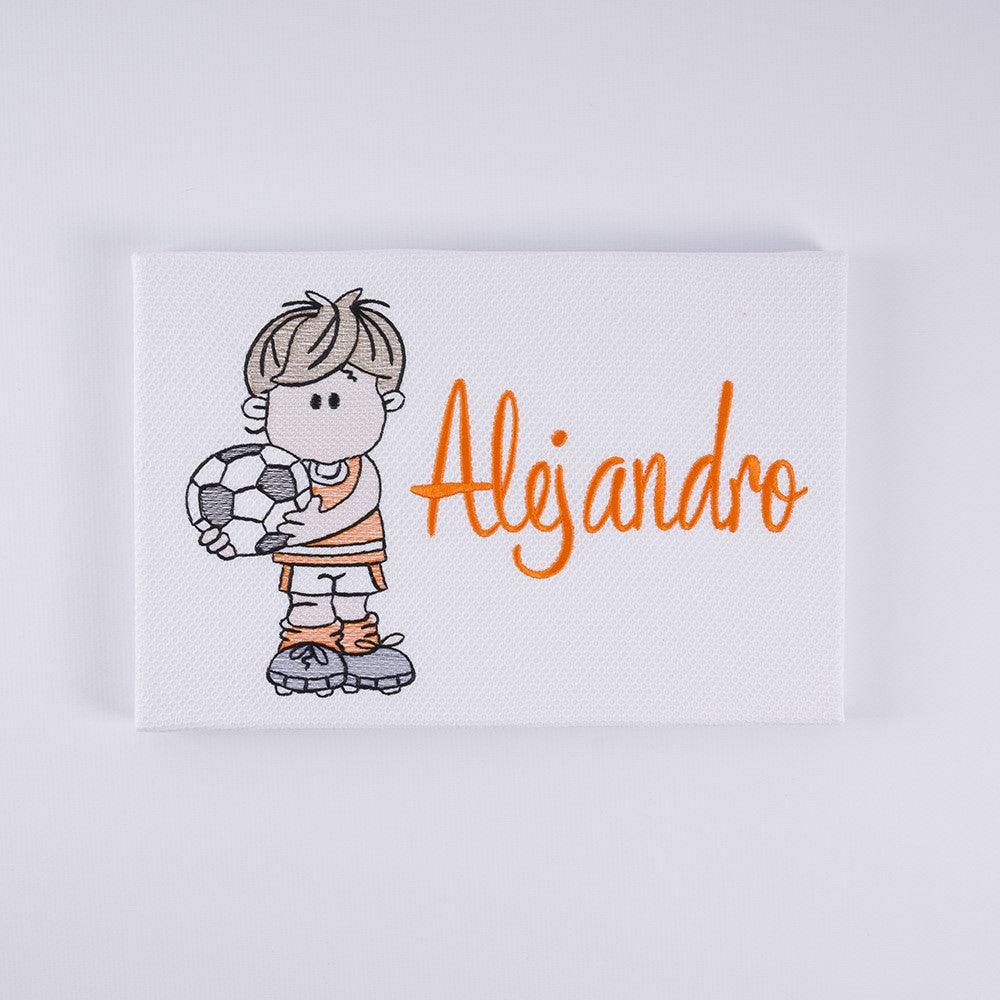 Cuadro Infantil Personalizado Nanetes Lienzo Niño Futbol - Nanetes #
