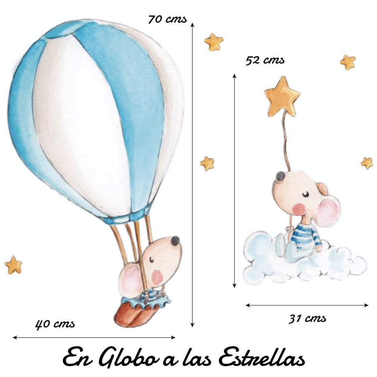 Vinilo Infantil En Globo a las Estrellas - Nanetes #