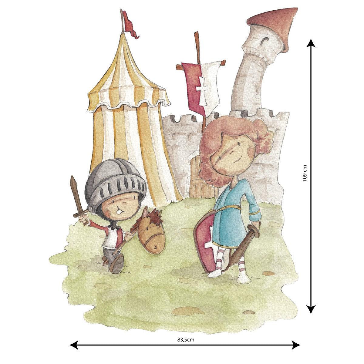 Vinilo Infantil Decorativo Caballeros Medievales Sueños de Cigüeña - Nanetes #