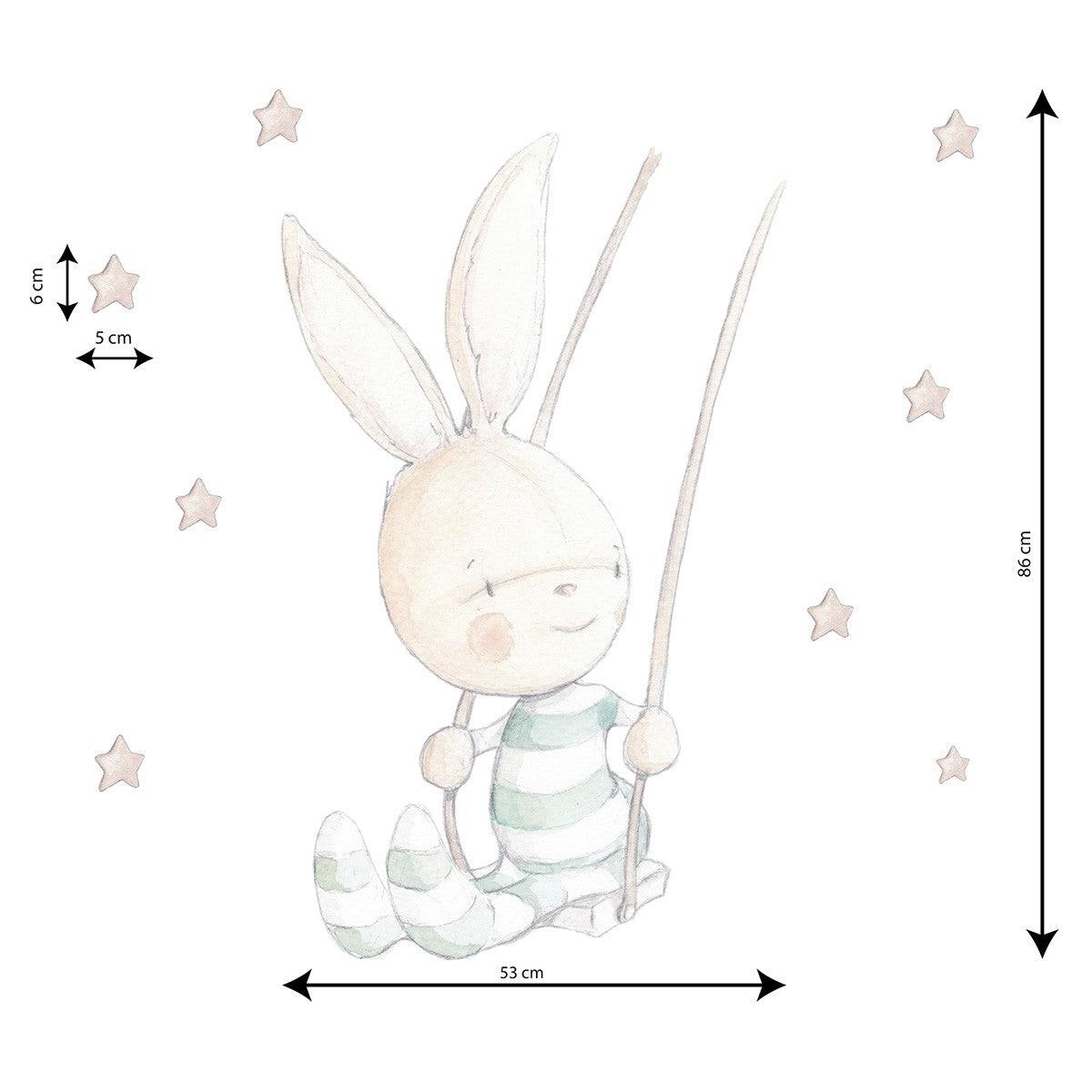 Vinilo Decorativo Infantil Swing Rabbit Sueños de Cigüeña - Nanetes #