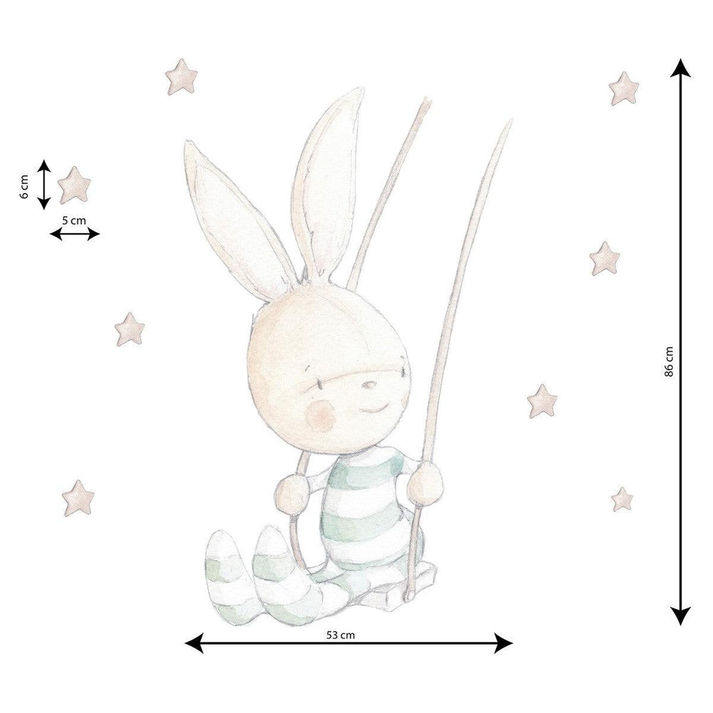 Vinilo Decorativo Infantil Swing Rabbit Sueños de Cigüeña - Nanetes #