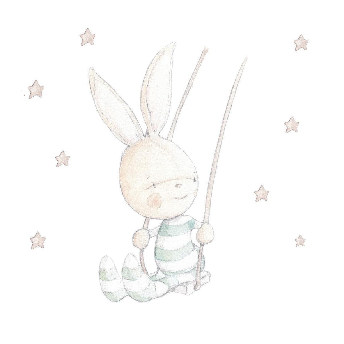 Vinilo Decorativo Infantil Swing Rabbit Sueños de Cigüeña - Nanetes #