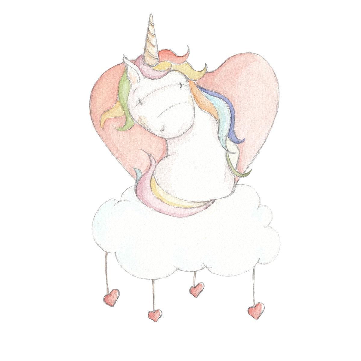 Vinilo Decorativo Infantil Unicornio Love Sueños de Cigüeña - Nanetes #