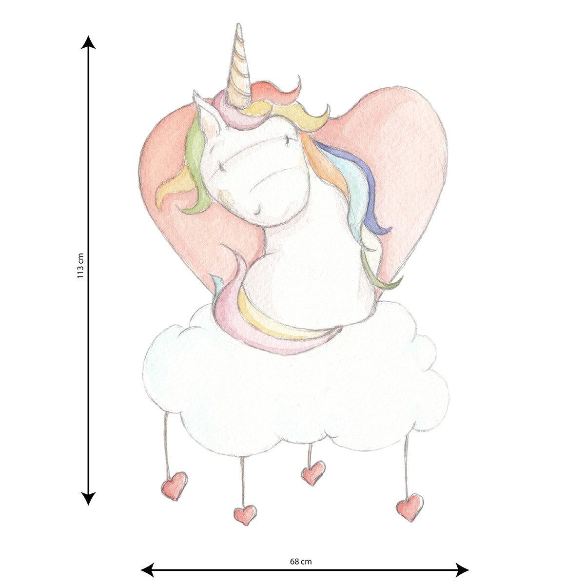 Vinilo Decorativo Infantil Unicornio Love Sueños de Cigüeña - Nanetes #