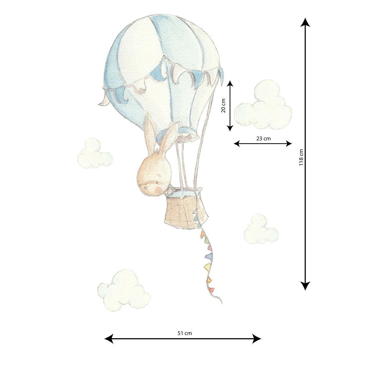 Vinilo Infantil Conejito en Globo Sueños Cigüeña - Nanetes #