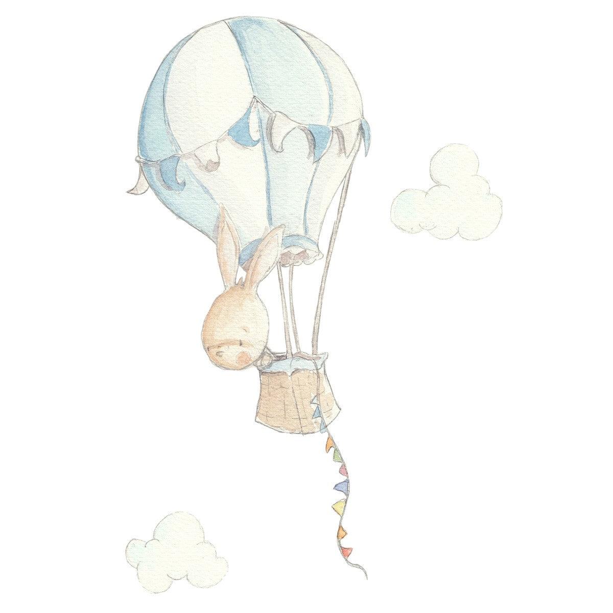 Vinilo Infantil Conejito en Globo Sueños Cigüeña - Nanetes #